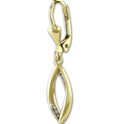 GoldDream Ohrhänger Blatt offen Zirkonia weiß Ohrring 333er Gold GDO551WY