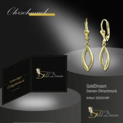 GoldDream Ohrhänger Blatt offen Zirkonia weiß Ohrring 333er Gold GDO551WY