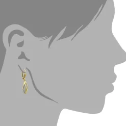 GoldDream Ohrhänger Blatt Zirkonia weiß Ohrring 333 Gold Echtschmuck GDO5173Y