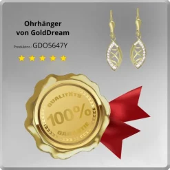 GoldDream Ohrhänger Blatt Zirkonia weiß Ohrring 333er Gold GDO5647Y