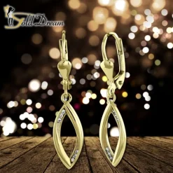GoldDream Ohrhänger Blatt offen Zirkonia weiß Ohrring 333er Gold GDO551WY