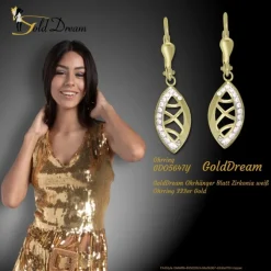 GoldDream Ohrhänger Blatt Zirkonia weiß Ohrring 333er Gold GDO5647Y