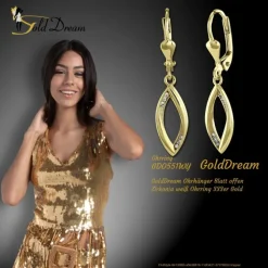 GoldDream Ohrhänger Blatt offen Zirkonia weiß Ohrring 333er Gold GDO551WY