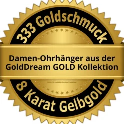 GoldDream Ohrhänger Blatt Zirkonia weiß Ohrring 333er Gold GDO5647Y
