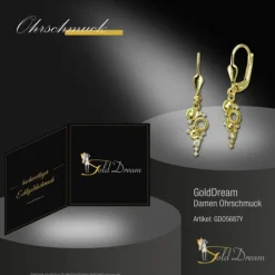 GoldDream Ohrhänger Circle Zirkonia weiß Ohrring 333er Gold GDO5687Y