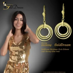 GoldDream Ohrhänger Circle Zirkonia weiß Ohrring 333er Gold GDO5639Y