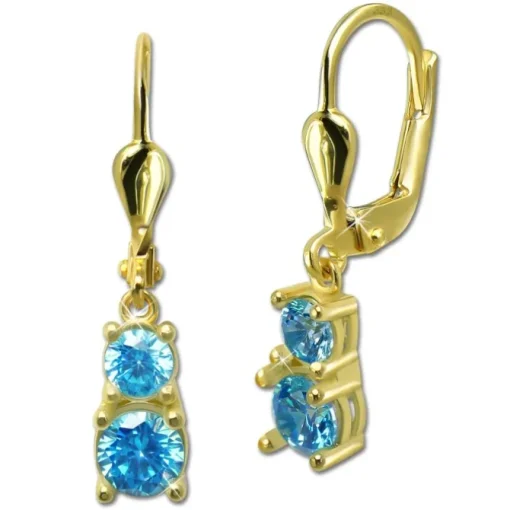 GoldDream Ohrhänger Dream Zirkonia türkis Ohrring 333er Gold GDO5686Y
