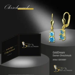 GoldDream Ohrhänger Dream Zirkonia türkis Ohrring 333er Gold GDO5686Y