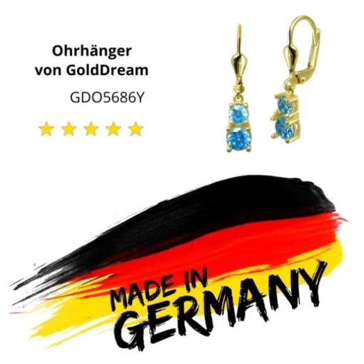 GoldDream Ohrhänger Dream Zirkonia türkis Ohrring 333er Gold GDO5686Y