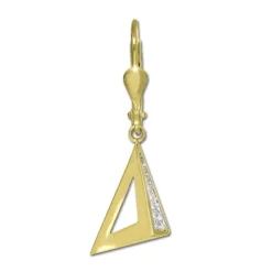 GoldDream Ohrhänger Dreieck offen Zirkonia weiß Ohrring 333er Gold GDO5652Y