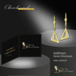 GoldDream Ohrhänger Dreieck offen Zirkonia weiß Ohrring 333er Gold GDO5652Y