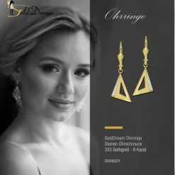 GoldDream Ohrhänger Dreieck offen Zirkonia weiß Ohrring 333er Gold GDO5652Y
