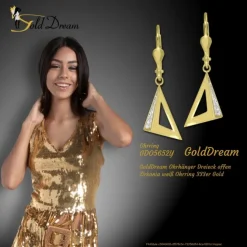 GoldDream Ohrhänger Dreieck offen Zirkonia weiß Ohrring 333er Gold GDO5652Y