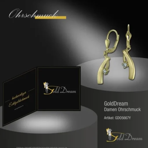 GoldDream Ohrhänger Elegance Zirkonia weiß Ohrring 333er Gold GDO5667Y