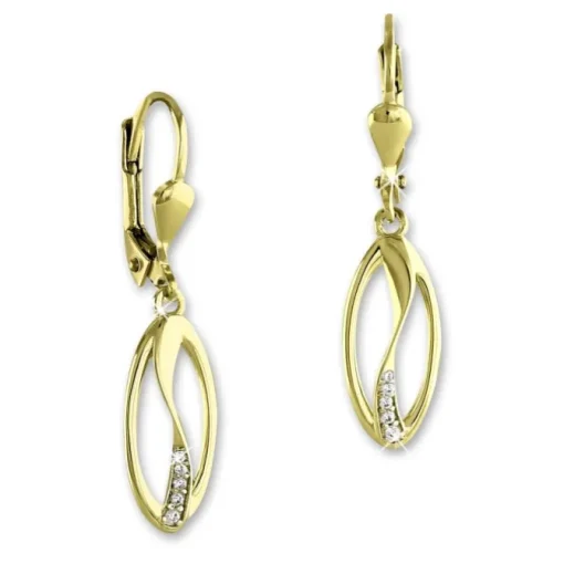 GoldDream Ohrhänger Ellipse Zirkonia weiß Ohrring 333er Gold GDO553WY
