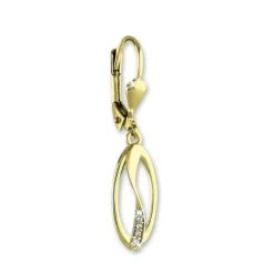 GoldDream Ohrhänger Ellipse Zirkonia weiß Ohrring 333er Gold GDO553WY