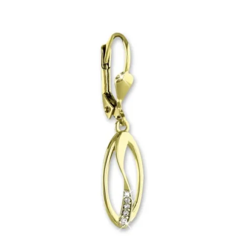 GoldDream Ohrhänger Ellipse Zirkonia weiß Ohrring 333er Gold GDO553WY