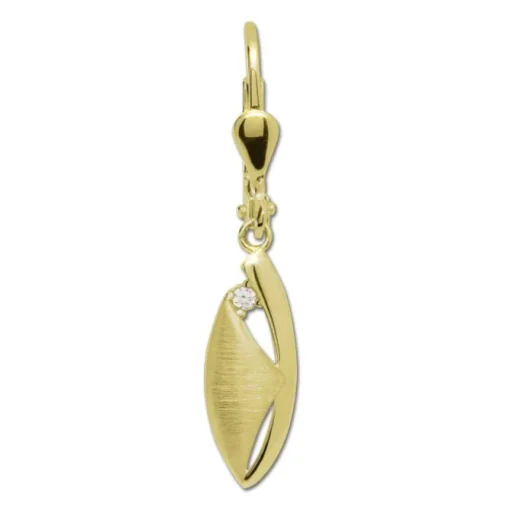 GoldDream Ohrhänger Ellipse matt Zirkonia weiß Ohrring 333er Gold GDO5641Y
