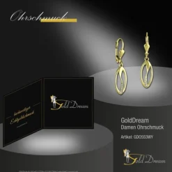 GoldDream Ohrhänger Ellipse Zirkonia weiß Ohrring 333er Gold GDO553WY