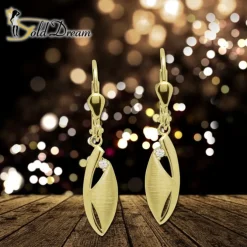 GoldDream Ohrhänger Ellipse matt Zirkonia weiß Ohrring 333er Gold GDO5641Y
