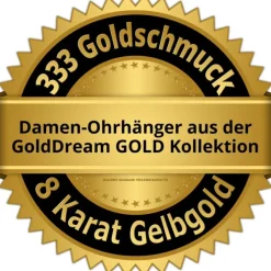 GoldDream Ohrhänger Ellipse matt Zirkonia weiß Ohrring 333er Gold GDO5641Y