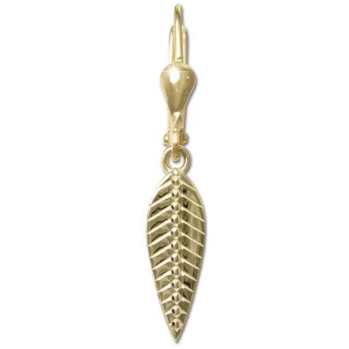 GoldDream Ohrhänger Feder glanz Ohrring 333 Gold Echtschmuck GDO5708Y