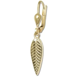 GoldDream Ohrhänger Feder glanz Ohrring 333 Gold Echtschmuck GDO5708Y