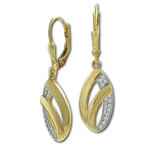 GoldDream Ohrhänger Glamour Zirkonia weiß Ohrring 333er Gold GDO5655Y