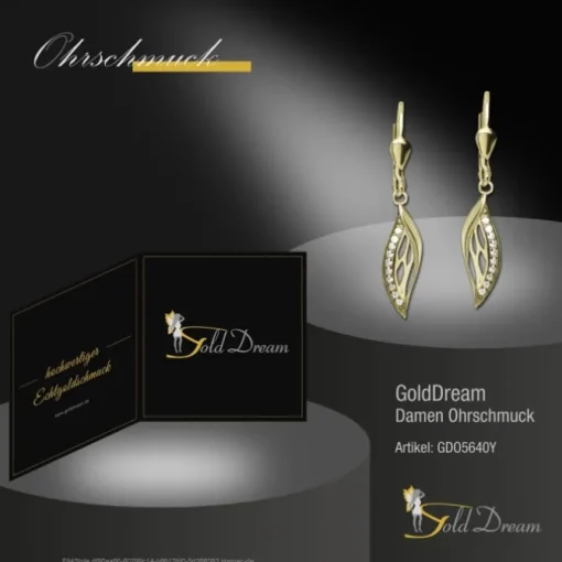 GoldDream Ohrhänger Glamour Zirkonia weiß Ohrring 333er Gold GDO5640Y