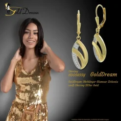 GoldDream Ohrhänger Glamour Zirkonia weiß Ohrring 333er Gold GDO5655Y