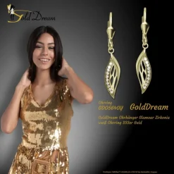GoldDream Ohrhänger Glamour Zirkonia weiß Ohrring 333er Gold GDO5640Y