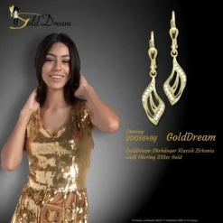 GoldDream Ohrhänger Klassik Zirkonia weiß Ohrring 333er Gold GDO5649Y