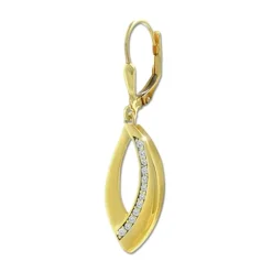GoldDream Ohrhänger Leaf Zirkonia weiß Ohrring 333er Gold GDO5657Y