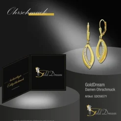 GoldDream Ohrhänger Leaf Zirkonia weiß Ohrring 333er Gold GDO5657Y