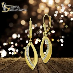 GoldDream Ohrhänger Leaf Zirkonia weiß Ohrring 333er Gold GDO5657Y