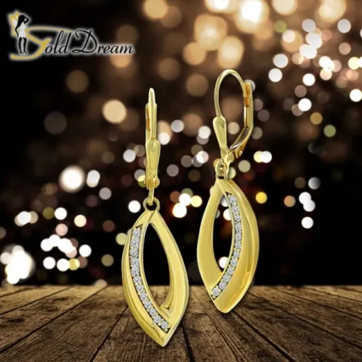 GoldDream Ohrhänger Leaf Zirkonia weiß Ohrring 333er Gold GDO5657Y