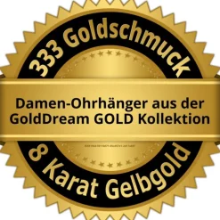 GoldDream Ohrhänger Leaf Zirkonia weiß Ohrring 333er Gold GDO5657Y