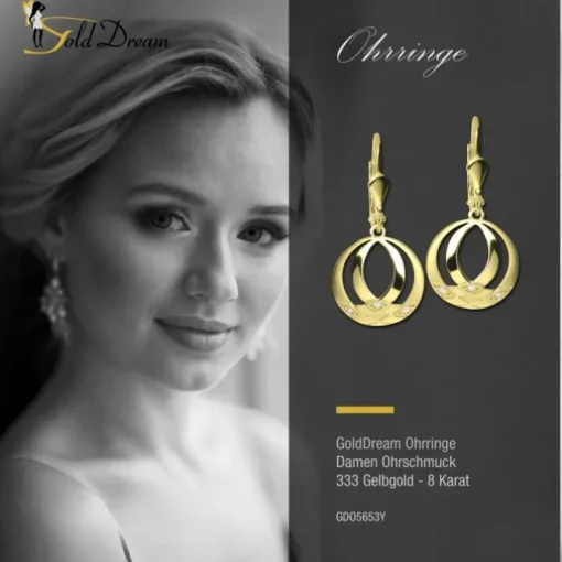 GoldDream Ohrhänger Orient Zirkonia weiß Ohrring 333er Gold GDO5653Y