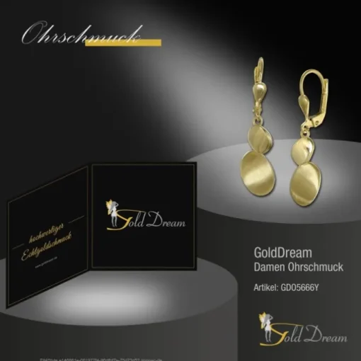 GoldDream Ohrhänger Ovale matt glanz Ohrring 333 Gold Echtschmuck GDO5666Y