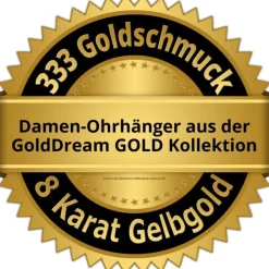 GoldDream Ohrhänger Ovale Zirkonia weiß Ohrring 333 Gold Echtschmuck GDO544WY