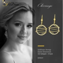 GoldDream Ohrhänger Style Zirkonia weiß Ohrring 333er Gold GDO5643Y