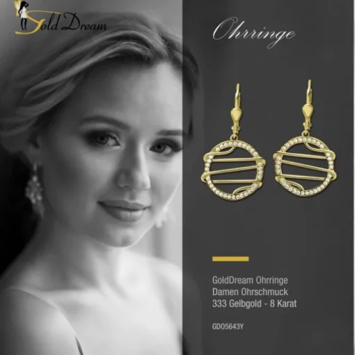 GoldDream Ohrhänger Style Zirkonia weiß Ohrring 333er Gold GDO5643Y