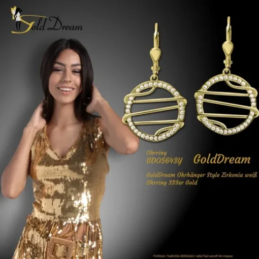 GoldDream Ohrhänger Style Zirkonia weiß Ohrring 333er Gold GDO5643Y