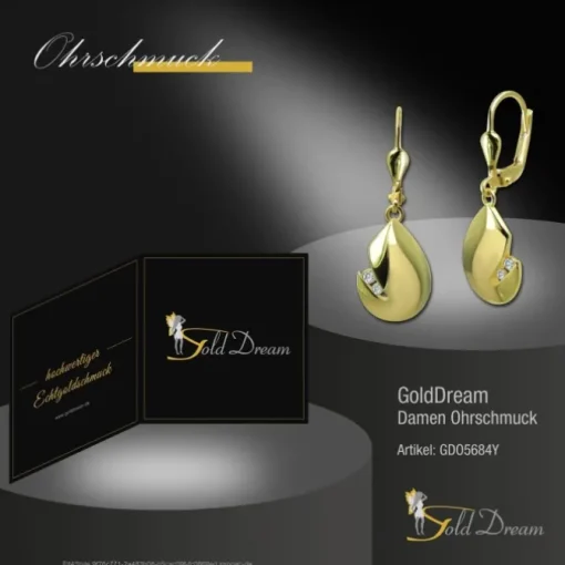 GoldDream Ohrhänger Tropfen Zirkonia weiß Ohrring 333er Gold GDO5684Y