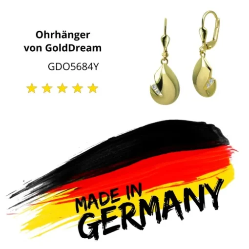 GoldDream Ohrhänger Tropfen Zirkonia weiß Ohrring 333er Gold GDO5684Y