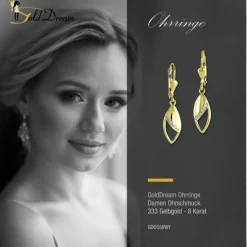 GoldDream Ohrhänger Tropfen Zirkonia Ohrring 333 Gold Echtschmuck GDO556WY