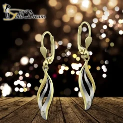 GoldDream Ohrhänger Wellen Zirkonia weiß Ohrring 333 Gold Echtschmuck GDO5163Y