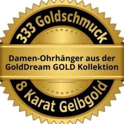 GoldDream Ohrhänger Wellen Zirkonia weiß Ohrring 333 Gold Echtschmuck GDO5163Y