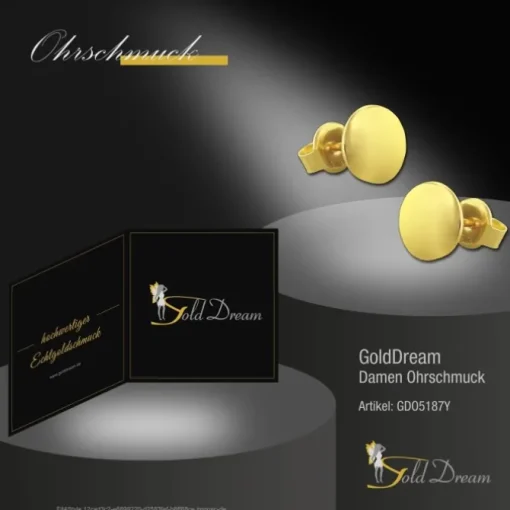 GoldDream Ohrstecker Circle Ohrring 333 Gelbgold Echtschmuck GDO5187Y