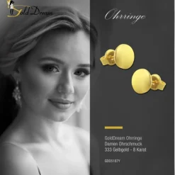GoldDream Ohrstecker Circle Ohrring 333 Gelbgold Echtschmuck GDO5187Y